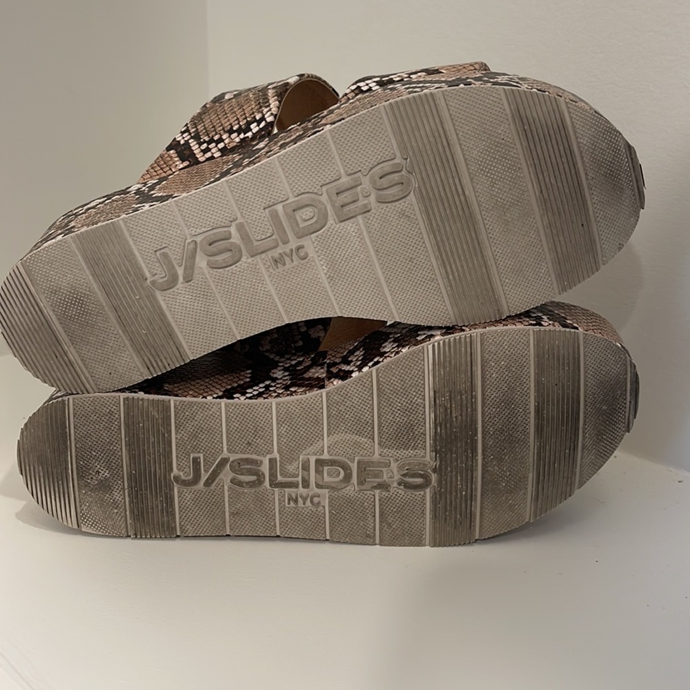 J/Slides Double Strap Wedge Platform Snake Sandal - image 2
